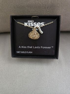 HERSHEY'S KISSES 18KT Gold Flash Gold Pendant Necklace